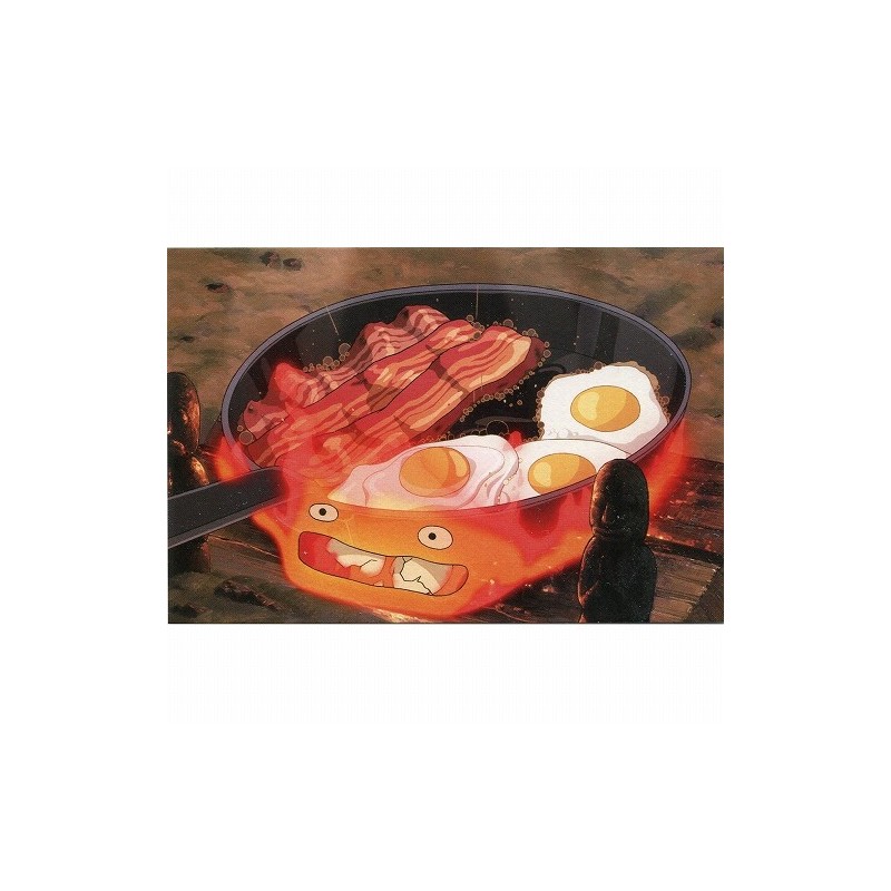 Postcard Calcifer bacon & egg Howl's Moving Castle