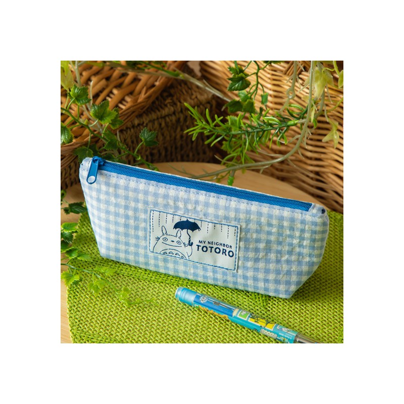 Storage - Blue checkered Pencil case - My Neighbor Totoro