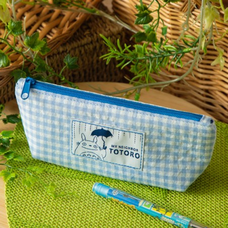 Storage - Blue checkered Pencil case - My Neighbor Totoro