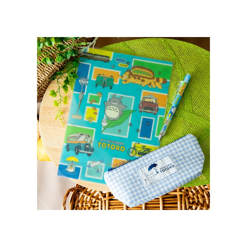 Storage - Blue checkered Pencil case - My Neighbor Totoro