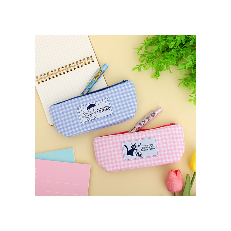 Storage - Blue checkered Pencil case - My Neighbor Totoro