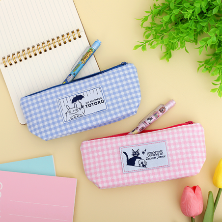 Storage - Blue checkered Pencil case - My Neighbor Totoro