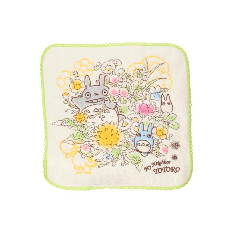 Household linen - Mini Towel Totoro Bunch of Spring Flowers 25x25 cm - My Neighbor Toto