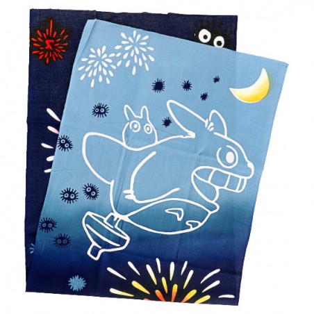 Household linen - Tenugui Totoro Flying Fireworks - My Neighbor Totoro