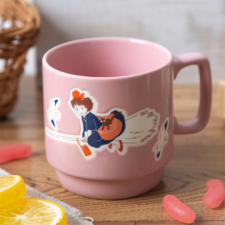 Mugs and cups - Coloful embossed mug Kiki on her broom - Kiki's Delivery Service