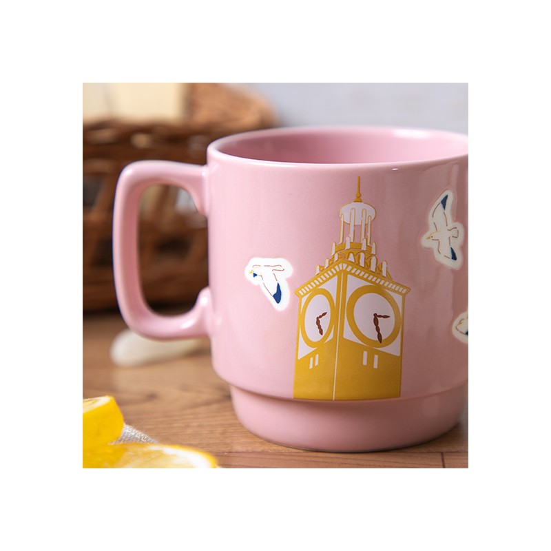 Mugs and cups - Coloful embossed mug Kiki on her broom - Kiki's Delivery Service