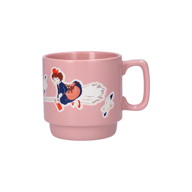 Mugs and cups - Coloful embossed mug Kiki on her broom - Kiki's Delivery Service