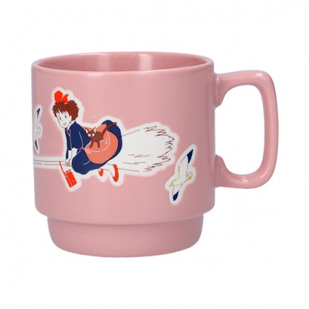 Mugs and cups - Coloful embossed mug Kiki on her broom - Kiki's Delivery Service