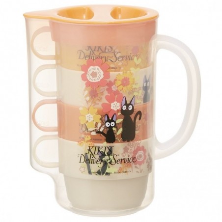 JUG AND 4 STACKABLE CUPS KIKI FLOWERS - KIKI'S DELIVERY SERVICE
