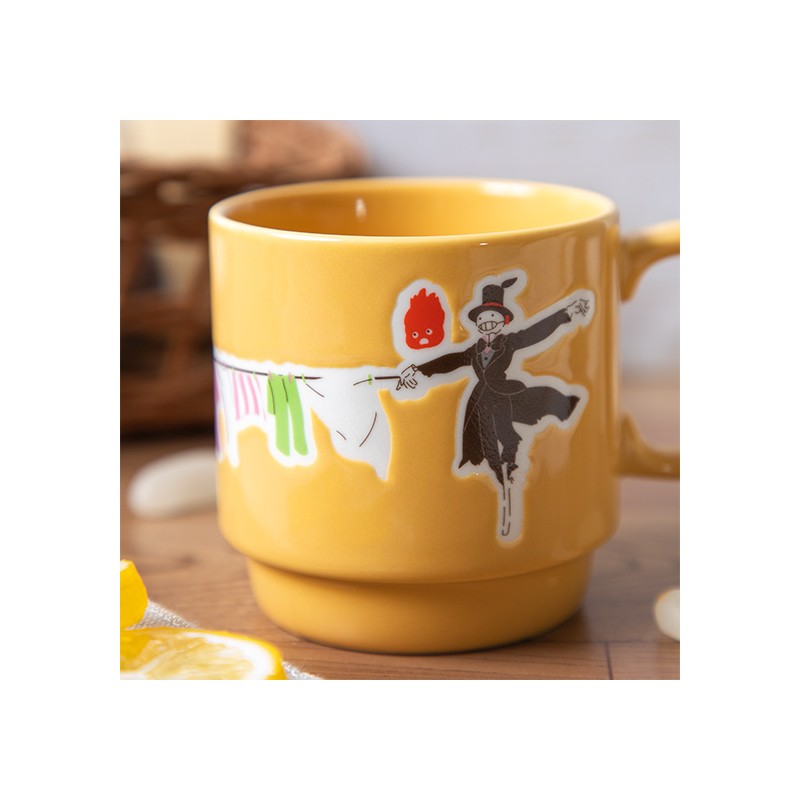 Mugs and cups - Coloful embossed mug Laundry Day - Howl's Moving Castle