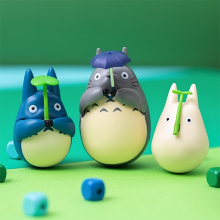 Jouets - Figurine Culbuto Totoro Bleu avec feuille - Mon Voisin Totoro