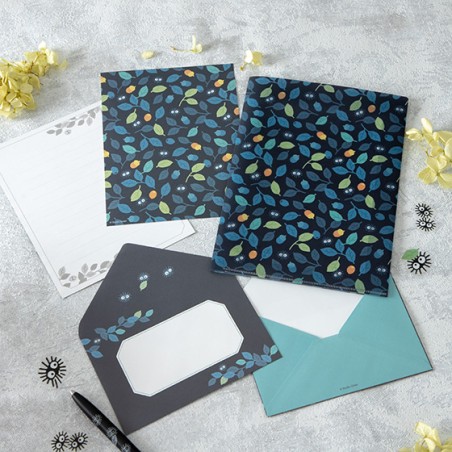 Postcards and Letter papers - Clear Folder & Letter Set Soot Sprites Leaves - My Neighbor Totoro