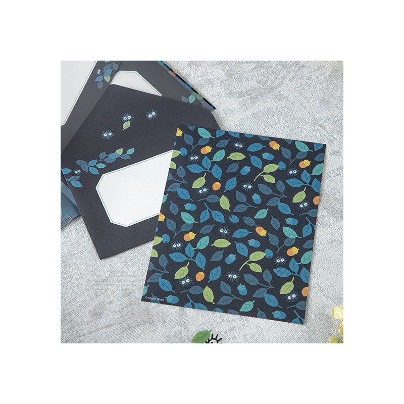 Postcards and Letter papers - Clear Folder & Letter Set Soot Sprites Leaves - My Neighbor Totoro