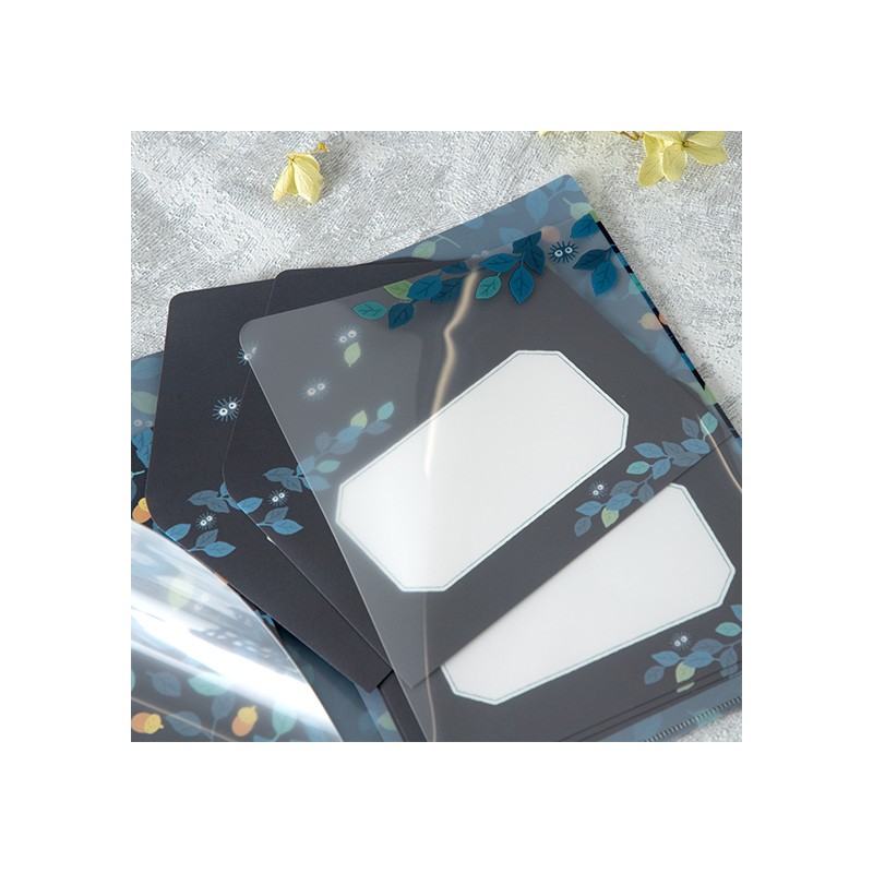 Postcards and Letter papers - Clear Folder & Letter Set Soot Sprites Leaves - My Neighbor Totoro