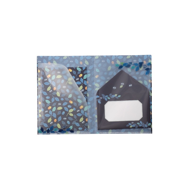 Postcards and Letter papers - Clear Folder & Letter Set Soot Sprites Leaves - My Neighbor Totoro