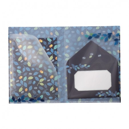 Postcards and Letter papers - Clear Folder & Letter Set Soot Sprites Leaves - My Neighbor Totoro