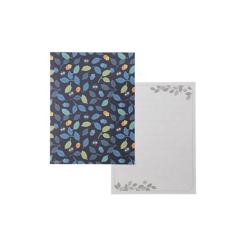 Postcards and Letter papers - Clear Folder & Letter Set Soot Sprites Leaves - My Neighbor Totoro