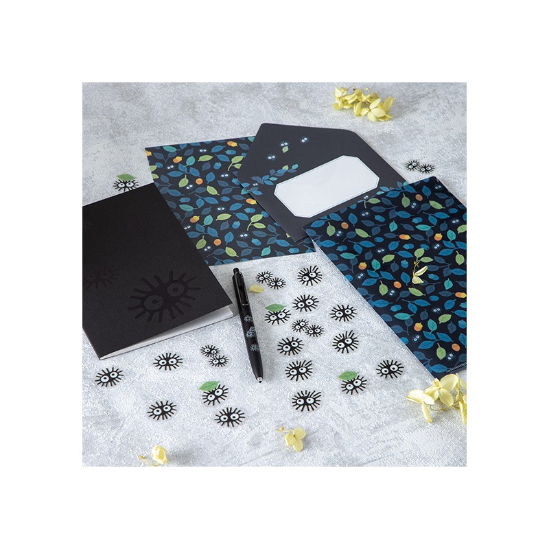 Postcards and Letter papers - Clear Folder & Letter Set Soot Sprites Leaves - My Neighbor Totoro