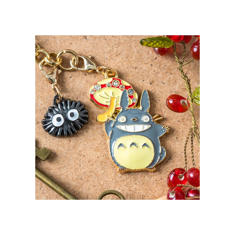 Straps - Chaînette Charms Totoro Gris & Champignon - Mon Voisin Totoro