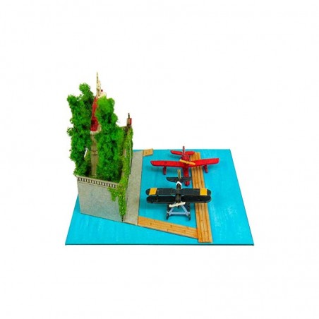 Loisirs créatifs - Diorama papier Adriano & hydravion de chasse - Porco Rosso