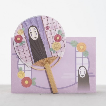 Accessoires - Éventail Bambou & Enveloppe No Face avec Fleur - Le Voyage de Chihiro