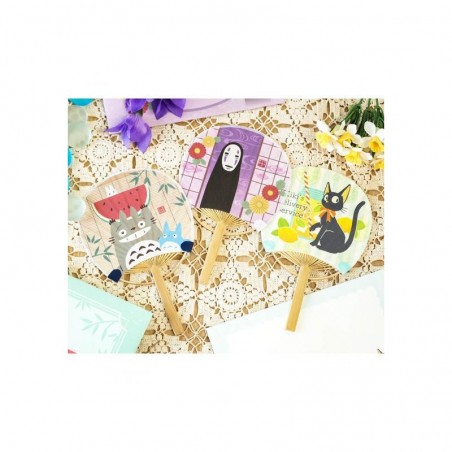 Accessoires - Éventail Bambou & Enveloppe No Face avec Fleur - Le Voyage de Chihiro