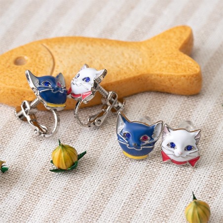 Jewellery - Yuki & Moon Clip Earrings - The Cat Returns