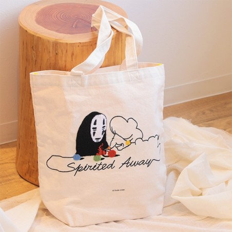 Sacs - Tote bag Brodé No Face Tricotant - Le Voyage de Chihiro