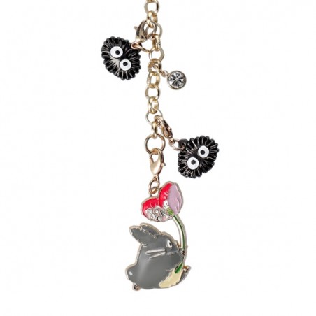 Straps - Chaînette Charms Totoro Gris & Fleur - Mon Voisin Totoro