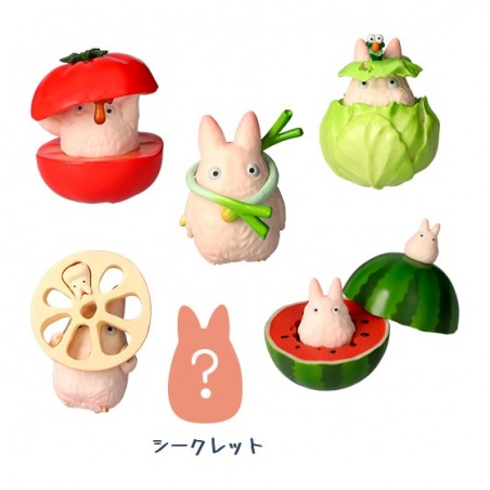 Figurines - Pose Coll Assort 6 figurines Totoro Blanc Légumes - Mon Voisin Totoro