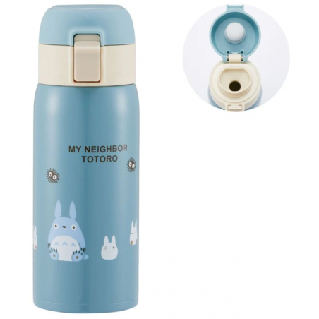 Kitchen and tableware - Mat Blue Thermos Bottle 350ml - My Neighbor Totoro