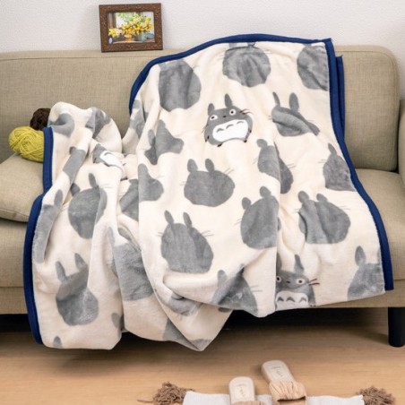 Linge de maison - Grande couverture Silhouette Totoro Gris 200x140 cm - Mon Voisin Toto