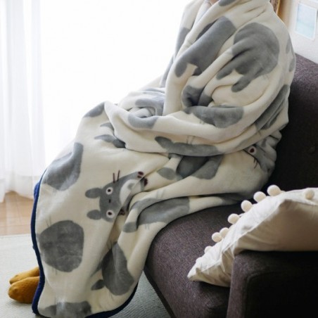 Household linen - Long blanket Big Totoro Silhouette 200x140 cm - My Neighbor Totoro