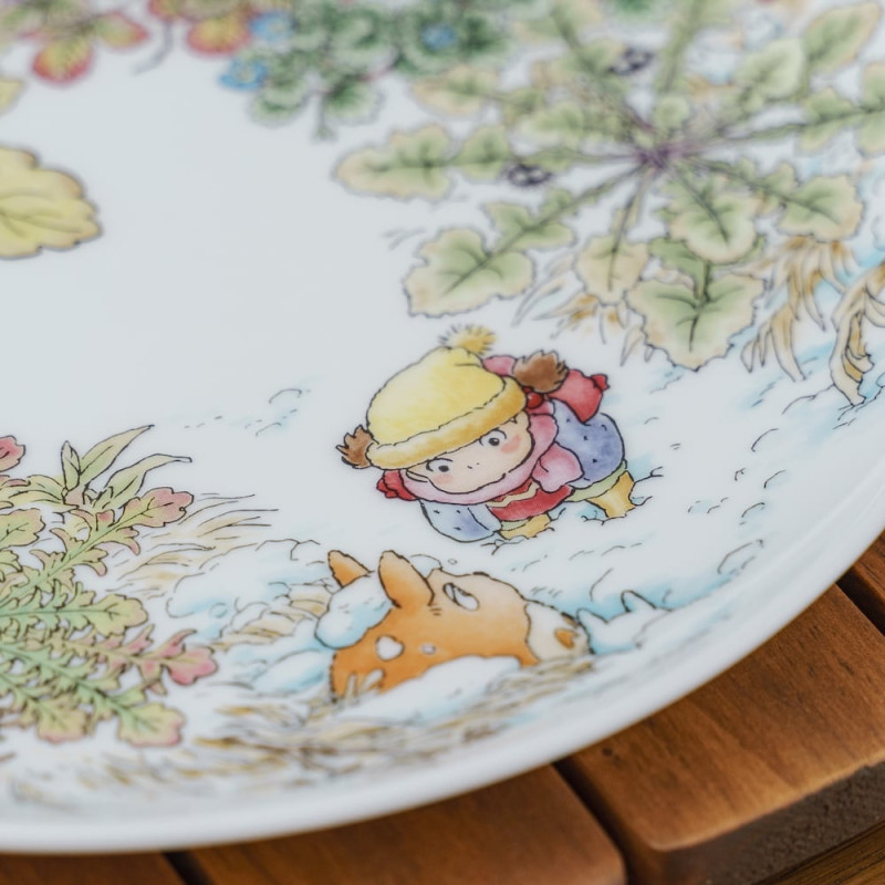 Japanese Porcelain - 23cm Totoro Ooinuhugri Plate - My Neighbor Totoro