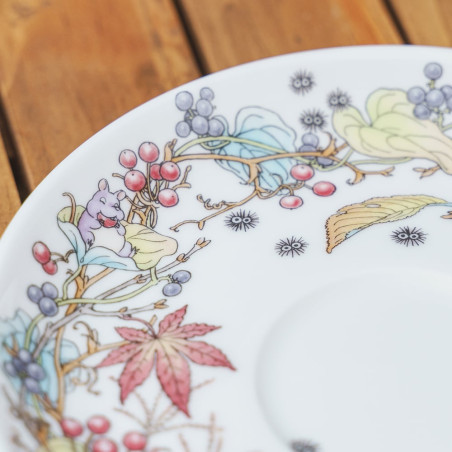 Japanese Porcelain - Cup and Saucer Totoro Berries - My Neighbor Totoro