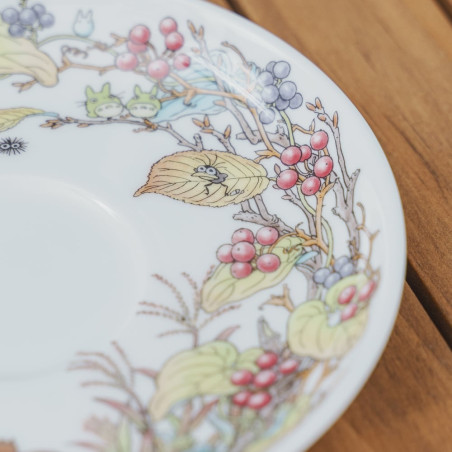 Japanese Porcelain - Cup and Saucer Totoro Berries - My Neighbor Totoro