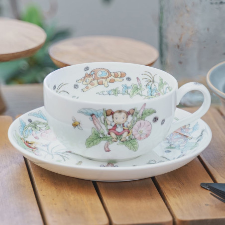 Japanese Porcelain - Cup and Saucer Totoro Bindweed - My Neighbor Totoro