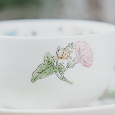 Japanese Porcelain - Cup and Saucer Totoro Bindweed - My Neighbor Totoro