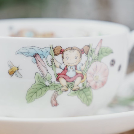 Japanese Porcelain - Cup and Saucer Totoro Bindweed - My Neighbor Totoro