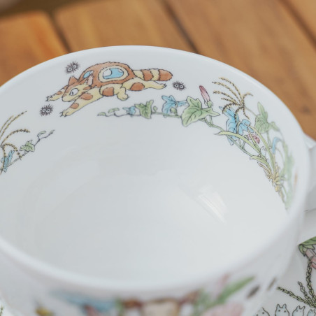 Japanese Porcelain - Cup and Saucer Totoro Bindweed - My Neighbor Totoro