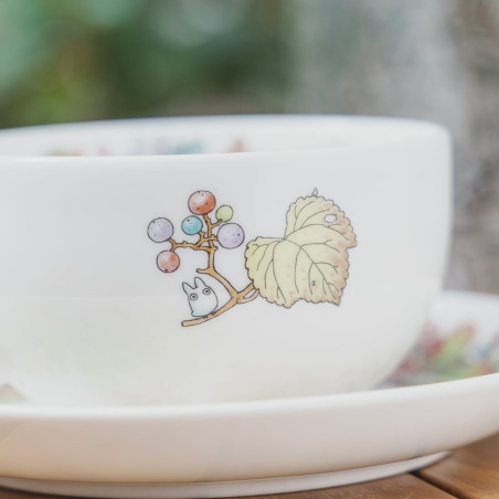 Japanese Porcelain - Cup and Saucer Totoro Viburnum - My Neighbor Totoro