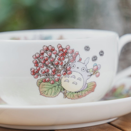 Porcelaine japonaise - Tasse et Sous Tasse Totoro Viorne - Mon Voisin Totoro