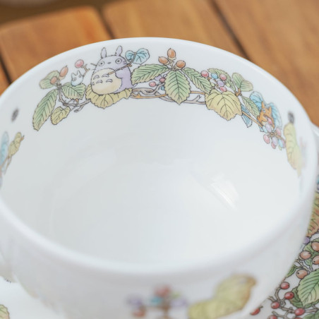 Japanese Porcelain - Cup and Saucer Totoro Viburnum - My Neighbor Totoro