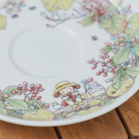 Japanese Porcelain - Cup and Saucer Totoro Viburnum - My Neighbor Totoro