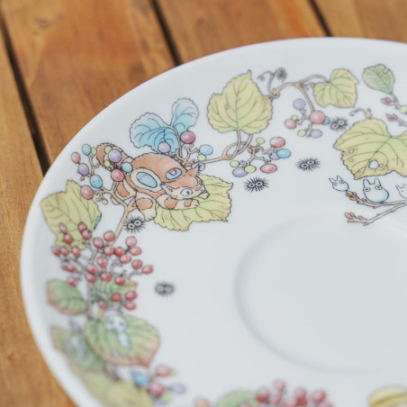 Japanese Porcelain - Cup and Saucer Totoro Viburnum - My Neighbor Totoro