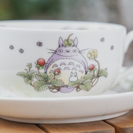 Japanese Porcelain - Cup and Saucer Totoro Strawberry - My Neighbor Totoro