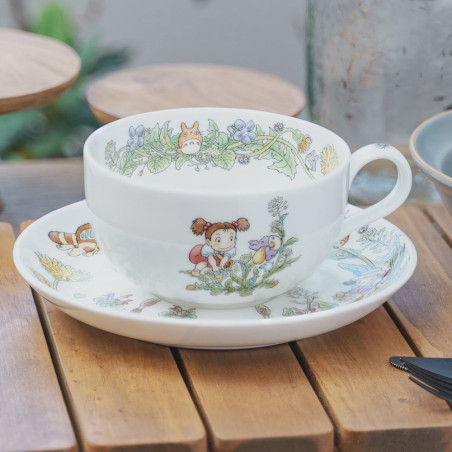 Porcelaine japonaise - Tasse et Sous Tasse Totoro Pissenlit - Mon Voisin Totoro