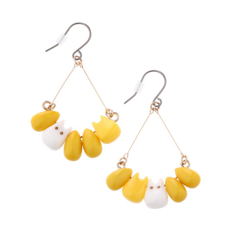 Bijoux - Boucles d’oreilles Totoro blanc & Maïs - Mon Voisin Totoro