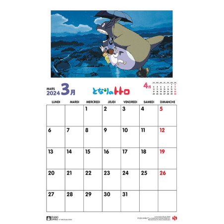 Agendas et Calendriers - Calendrier Totoro 2024 - FR