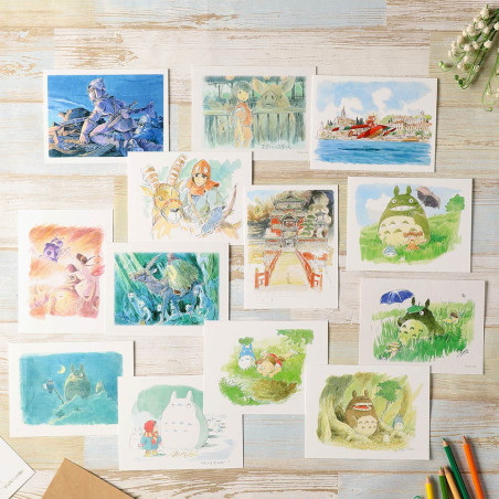Cartes postales et Papier à lettres - Carte de vœux aquarelle 24 x 15,8 cm Ashitaka dans la forêt - Prince